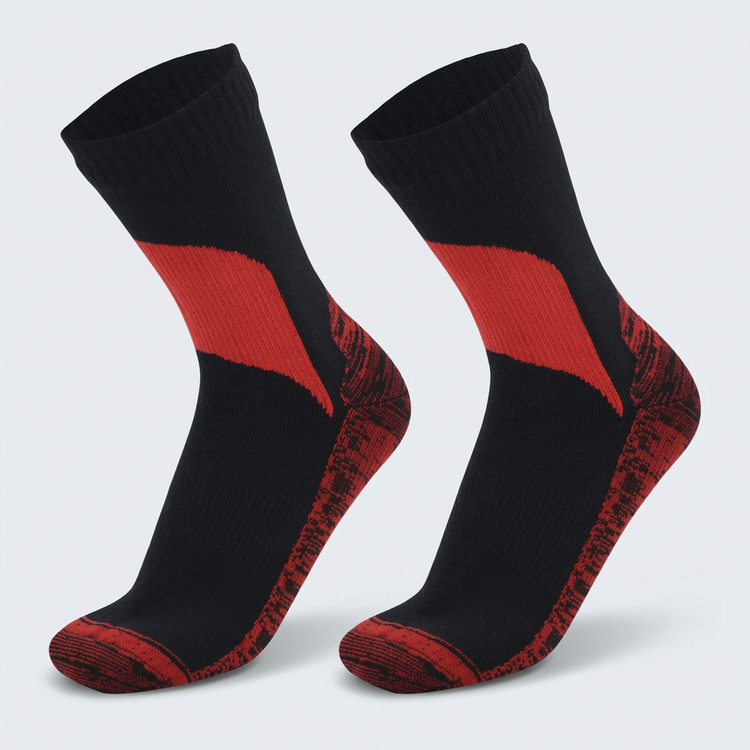 Pair of Black Red SOGGS All-Weather Waterproof Sock